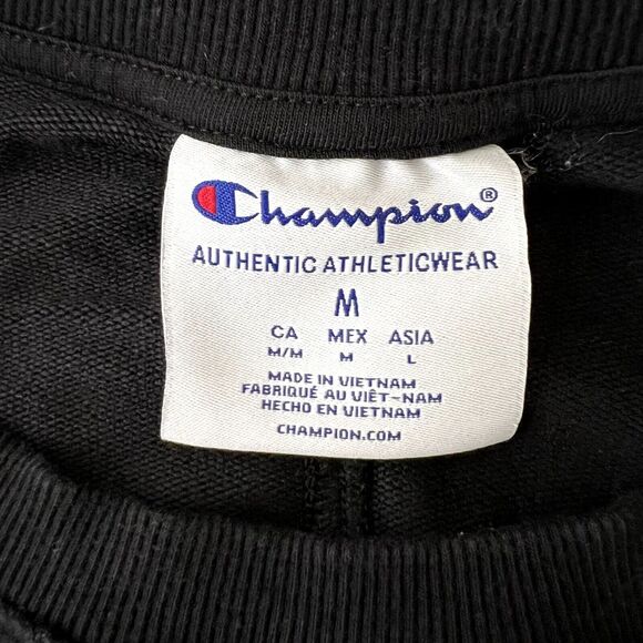 Champion Black Reflective Stripe Crewneck Sweatshirt - Picture 6 of 7